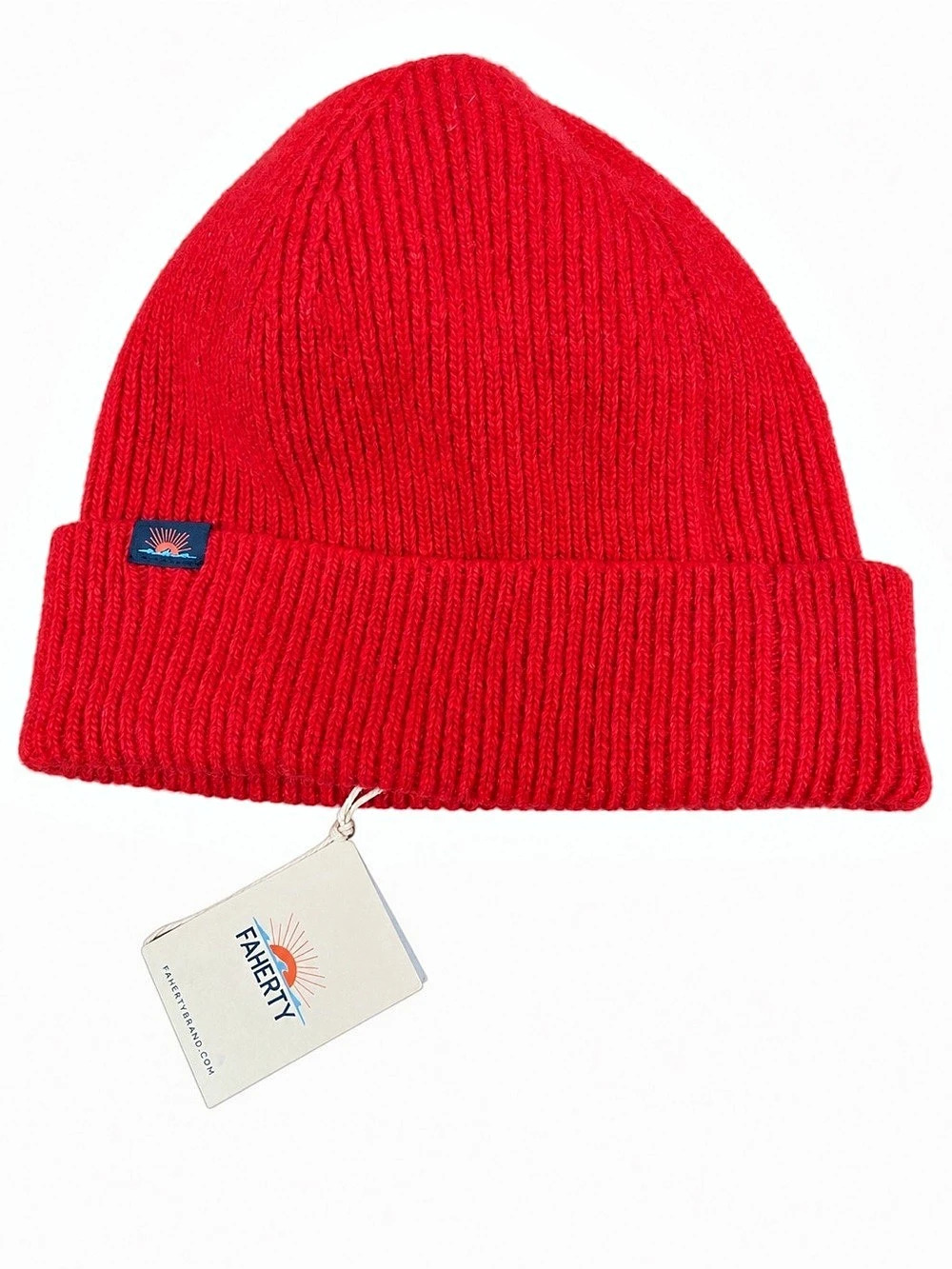 Faherty Cashmere Wool Beanie Red Beanie NWT